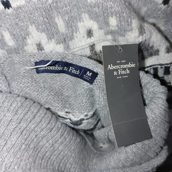 NWT Abercrombie&Fitch Cotton Blend Fair Isle Style Turtleneck Pullover Sweater.M - Picture 6 of 9